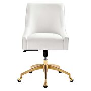 White finish performance velvet swivel office chair by Modway additional picture 3
