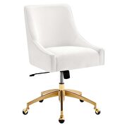 White finish performance velvet swivel office chair by Modway additional picture 4