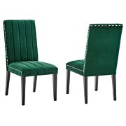 Green finish performance velvet upholstery dining side chairs/ set of 2 by Modway additional picture 7