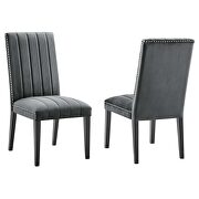 Gray finish performance velvet upholstery dining side chairs/ set of 2 by Modway additional picture 7