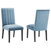 Light blue finish performance velvet upholstery dining side chairs/ set of 2 by Modway additional picture 7