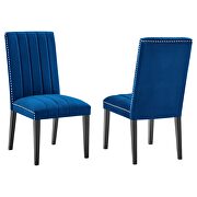 Navy finish performance velvet upholstery dining side chairs/ set of 2 by Modway additional picture 7