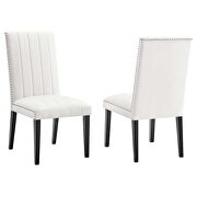 White finish performance velvet upholstery dining side chairs/ set of 2 by Modway additional picture 7