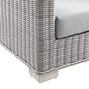 Outdoor patio wicker rattan 2-piece armchair and ottoman set in light gray/ gray by Modway additional picture 3