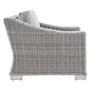 Outdoor patio wicker rattan 2-piece armchair and ottoman set in light gray/ gray by Modway additional picture 4