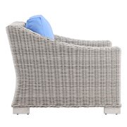 Outdoor patio wicker rattan 2-piece armchair and ottoman set in light gray/ light blue by Modway additional picture 4