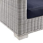 Outdoor patio wicker rattan 2-piece armchair and ottoman set in light gray/ navy by Modway additional picture 3