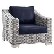 Outdoor patio wicker rattan 2-piece armchair and ottoman set in light gray/ navy by Modway additional picture 8