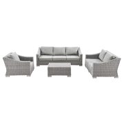 4-piece outdoor patio wicker rattan furniture set in light gray/ gray by Modway additional picture 2