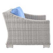 4-piece outdoor patio wicker rattan furniture set in light gray/ light blue by Modway additional picture 3