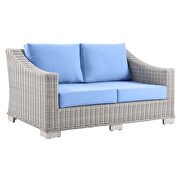 4-piece outdoor patio wicker rattan furniture set in light gray/ light blue by Modway additional picture 5