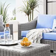 4-piece outdoor patio wicker rattan furniture set in light gray/ light blue by Modway additional picture 9