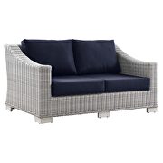 4-piece outdoor patio wicker rattan furniture set in light gray/ navy by Modway additional picture 5