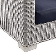 4-piece outdoor patio wicker rattan furniture set in light gray/ navy by Modway additional picture 7