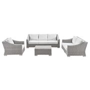 4-piece outdoor patio wicker rattan furniture set in light gray/ white by Modway additional picture 2
