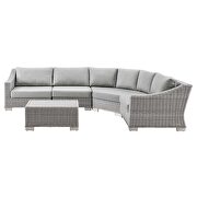 Outdoor patio wicker rattan 5-piece sectional sofa furniture set in light gray/ gray by Modway additional picture 2