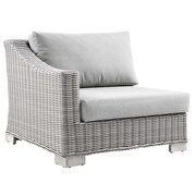 Outdoor patio wicker rattan 5-piece sectional sofa furniture set in light gray/ gray by Modway additional picture 11