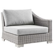 Outdoor patio wicker rattan 5-piece sectional sofa furniture set in light gray/ gray by Modway additional picture 12