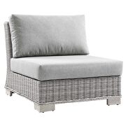 Outdoor patio wicker rattan 5-piece sectional sofa furniture set in light gray/ gray by Modway additional picture 13