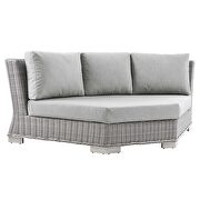 Outdoor patio wicker rattan 5-piece sectional sofa furniture set in light gray/ gray by Modway additional picture 5
