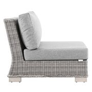 Outdoor patio wicker rattan 5-piece sectional sofa furniture set in light gray/ gray by Modway additional picture 9
