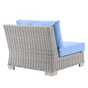 Outdoor patio wicker rattan 5-piece sectional sofa furniture set in light gray/ light blue by Modway additional picture 3