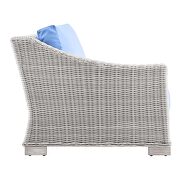 Outdoor patio wicker rattan 5-piece sectional sofa furniture set in light gray/ light blue by Modway additional picture 6