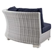Outdoor patio wicker rattan 5-piece sectional sofa furniture set in light gray/ navy by Modway additional picture 3
