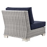 Outdoor patio wicker rattan 5-piece sectional sofa furniture set in light gray/ navy by Modway additional picture 6