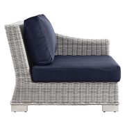 Outdoor patio wicker rattan 5-piece sectional sofa furniture set in light gray/ navy by Modway additional picture 10