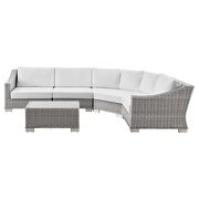 Outdoor patio wicker rattan 5-piece sectional sofa furniture set in light gray/ white by Modway additional picture 2