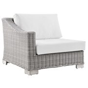 Outdoor patio wicker rattan 5-piece sectional sofa furniture set in light gray/ white by Modway additional picture 11