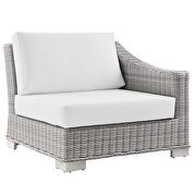 Outdoor patio wicker rattan 5-piece sectional sofa furniture set in light gray/ white by Modway additional picture 12