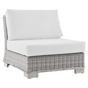 Outdoor patio wicker rattan 5-piece sectional sofa furniture set in light gray/ white by Modway additional picture 13