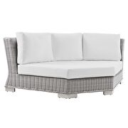 Outdoor patio wicker rattan 5-piece sectional sofa furniture set in light gray/ white by Modway additional picture 5