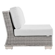 Outdoor patio wicker rattan 5-piece sectional sofa furniture set in light gray/ white by Modway additional picture 9