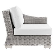 Outdoor patio wicker rattan 5-piece sectional sofa furniture set in light gray/ white by Modway additional picture 10