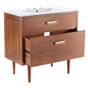 Natural  finish base 36 bathroom vanity by Modway additional picture 5