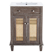 Gray finish solid mindi wood bathroom vanity by Modway additional picture 3