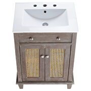 Gray finish solid mindi wood bathroom vanity by Modway additional picture 6