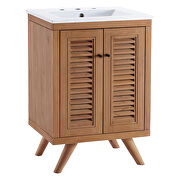 Natural finish solid teak wood bathroom vanity by Modway additional picture 2