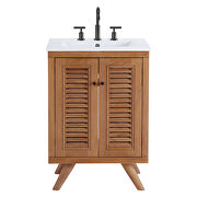 Natural finish solid teak wood bathroom vanity by Modway additional picture 7