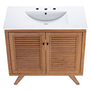 Natural finish solid teak wood bathroom vanity 36 by Modway additional picture 6