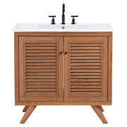 Natural finish solid teak wood bathroom vanity 36 by Modway additional picture 7