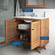 Natural finish solid teak wood bathroom vanity 36 by Modway additional picture 9