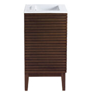 Walnut finish solid mindi wood bathroom vanity by Modway additional picture 4