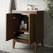 Walnut finish solid mindi wood bathroom vanity by Modway additional picture 10
