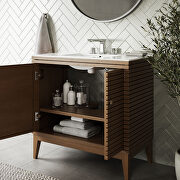Walnut finish solid mindi wood bathroom vanity 36 by Modway additional picture 10