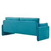 Blue finish stain-resistant performance velvet upholstery sofa by Modway additional picture 7