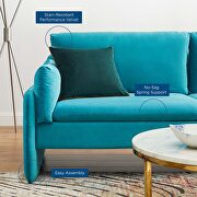 Blue finish stain-resistant performance velvet upholstery sofa by Modway additional picture 10